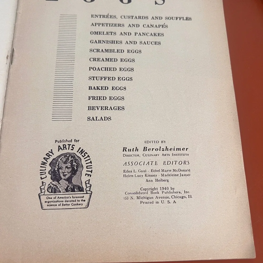 Vintage 1940 300 Ways to Serve Eggs Cookbook Culinary Arts Institute Booklet‎